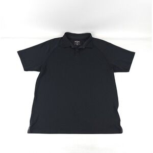Rhone Men's Shirt Medium Black Commuter Polo Short Sleeve Performance Stretch